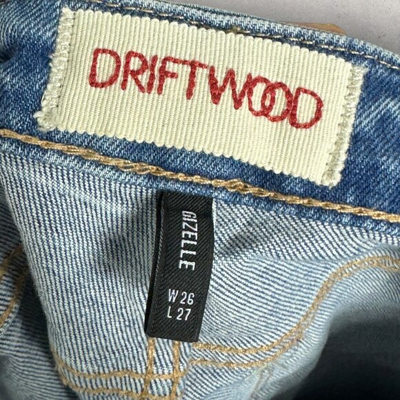 Driftwood Daisy Floral Embroidery Jeans Womens Size 26 Gizelle Blue Denim Boho - Picture 3 of 16